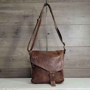Bed Stu Brown Leather Messenger Crossbody Bag